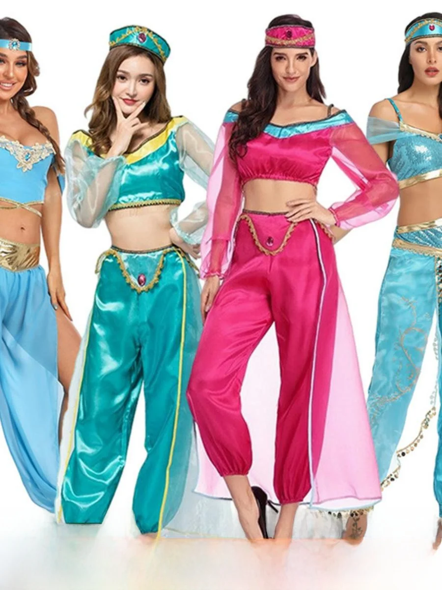 ชุดกระโปรงเจ้าหญิง ชุดเต้นรำพื้นเมือง ชุดคอสเพลย์อนิเมะหญิง อะลาดิน โคมไฟ ชุดแฟนซีฮาโลวีน ชุดคอสเพลย์นางฟ้า ผ้าโพลีเอสเตอร์ ชุดพื้นเมืองดั้งเดิม...