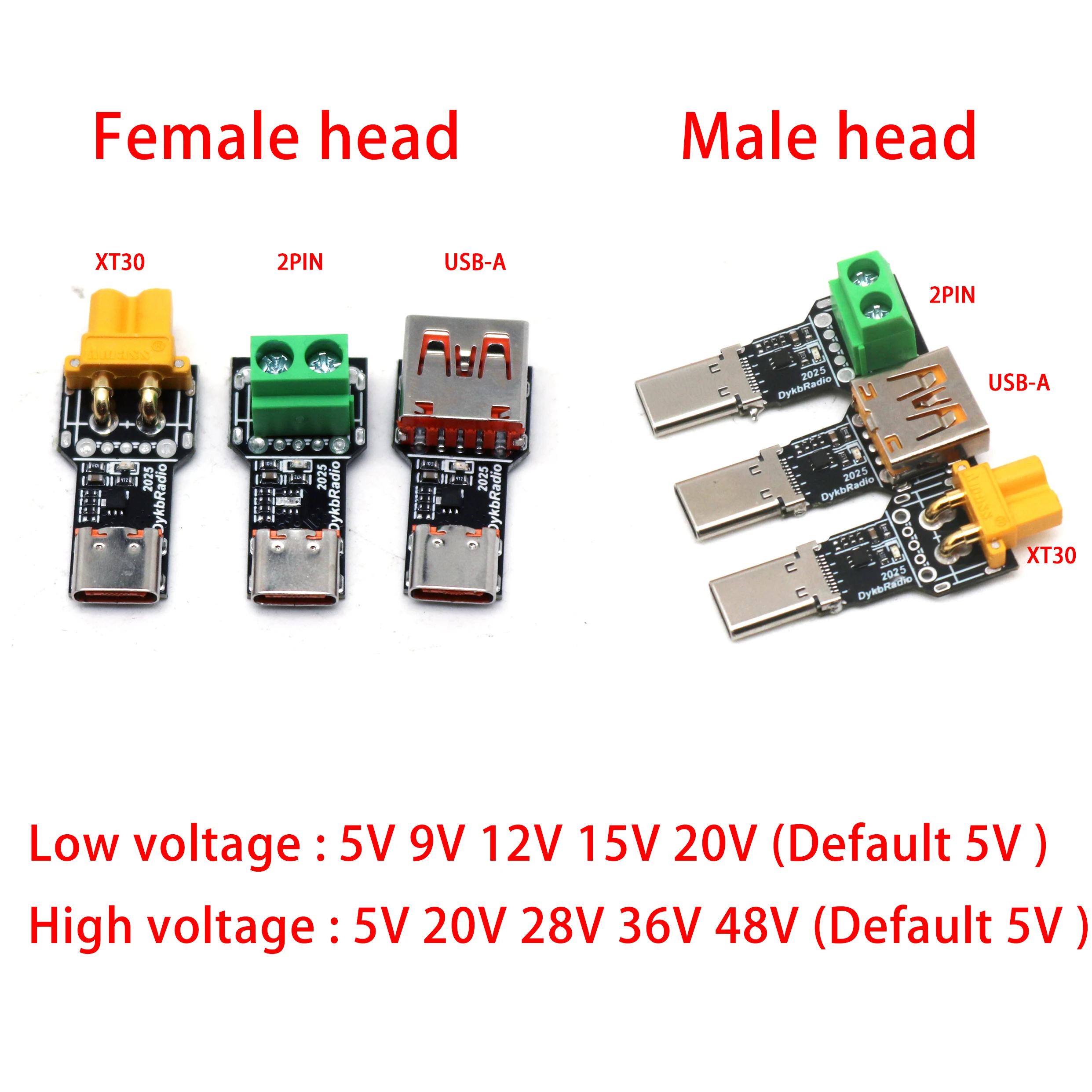 PD3.1 PD3.0 140W USB TYPE-C PD Decoy Voltage Triggers Adapter 5V 9V 12V 15V 20V 28V Fast Charging Power PD TO DC XT30 Charger