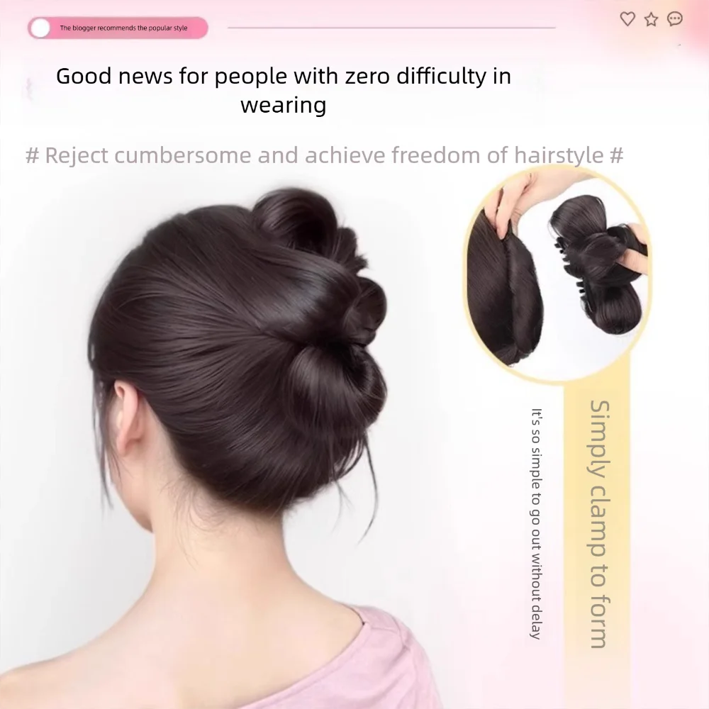 جديد الاصطناعية كعكة الشعر مخلب كليب Bowknot شعر مستعار طبيعي كليب رقيق براون أسود هيربيسي النساء