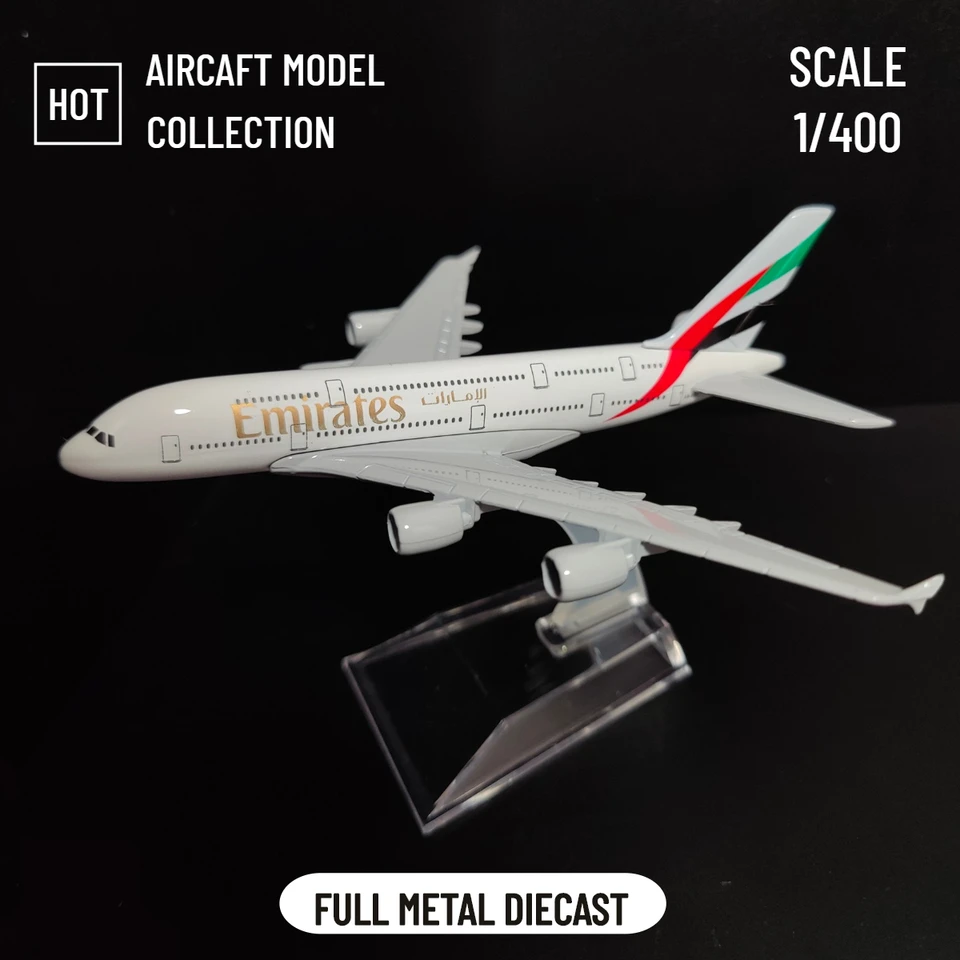 スケール1:400金属航空機レプリカエミレーツ航空A380 B777飛行機ダイ