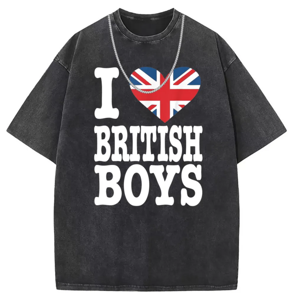 I Love British Boys Tshirt Union Jack Tee British Flag 3D Style Christmas Long Sleeve Sweatshirts Students Personalized