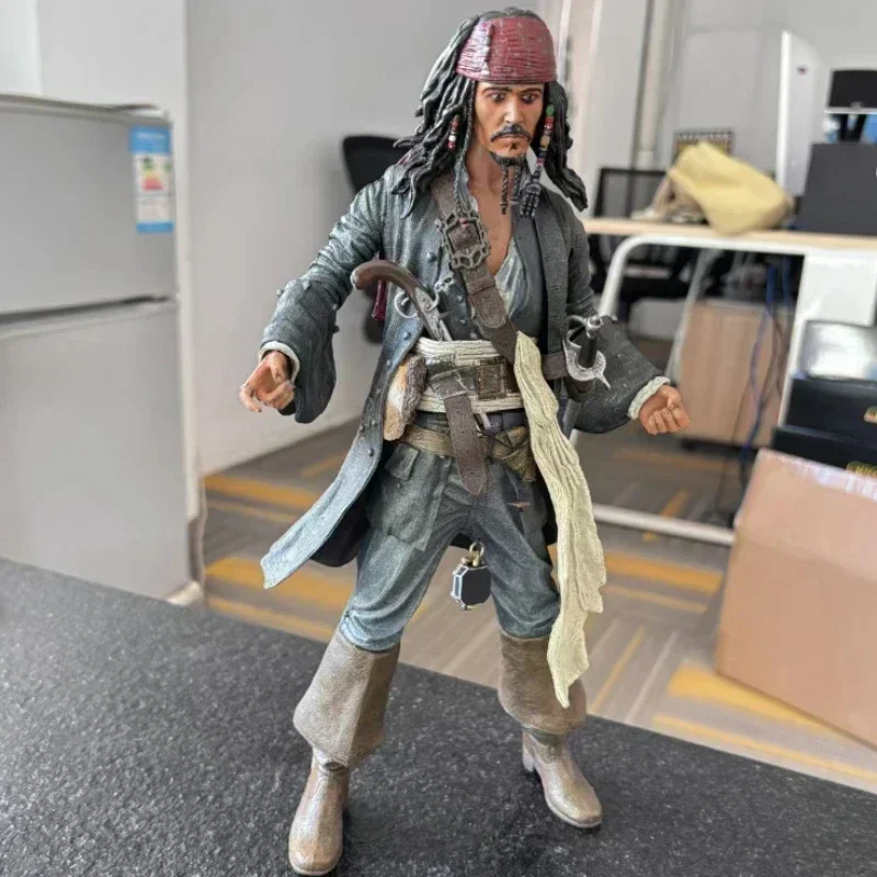 28cm Movie Pirates of the Caribbean: Dead Man's Chest Capt Jack Sparrow Character figure PVC Statue Collection Model kids gift