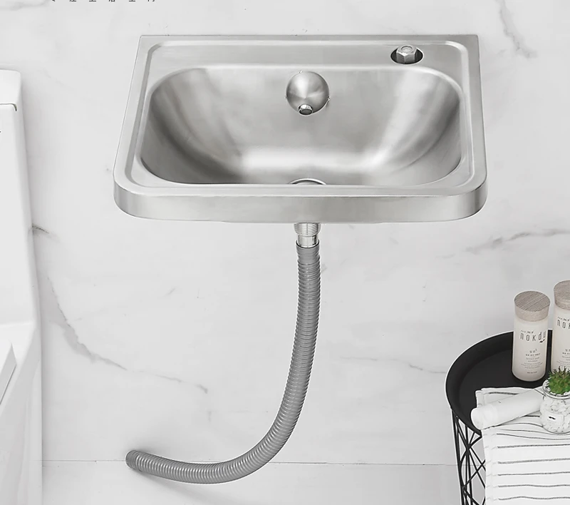 Stainless steel wash basin hanging wall washbasin detention center supplies embedded thick basin