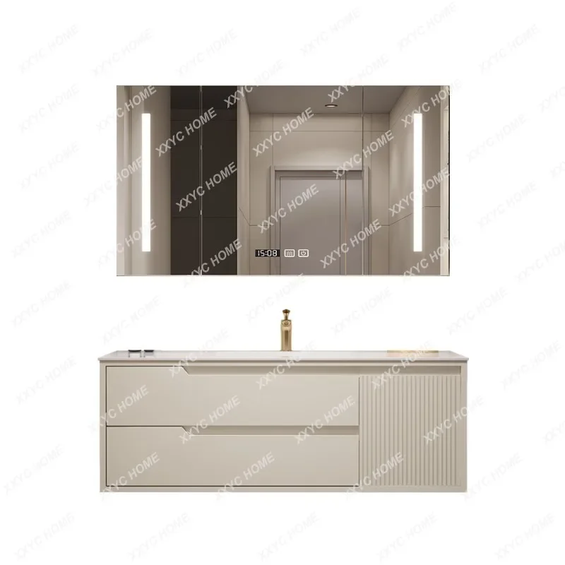 

Bathroom Cabinet Combination Stone Plate Ceramic Seamless Whole Washbin Bathroom Table Hand Washing Bathroom Cabinet