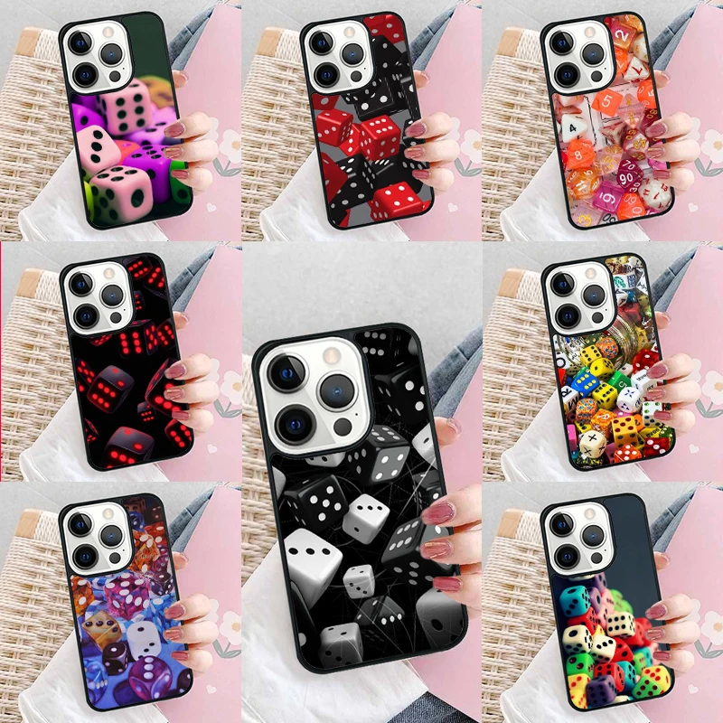 Lucky Dice Phone Case Cover for iPhone 16 Promax 15 Pro 13 14 Plus 11 12 Mini XR XS MAX Coque