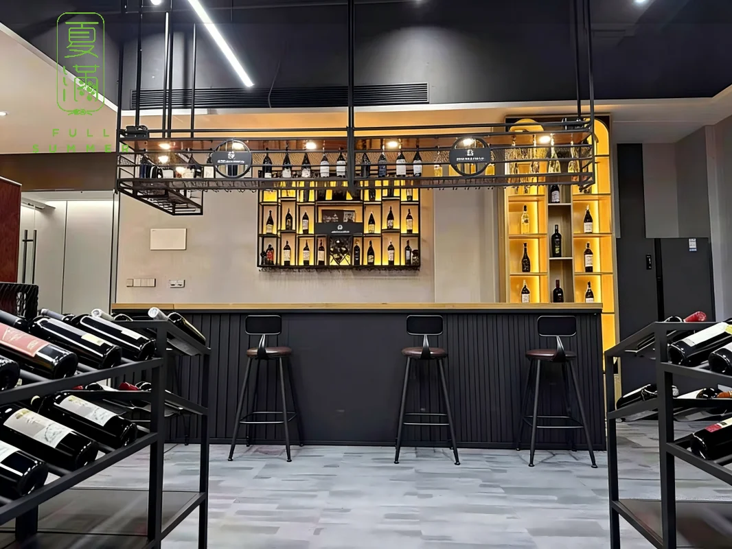 Custom Wooden Gold Bar Shapes Metal Wine Bar Restaurant Nightclub Bar Counter L-shape Counter Design