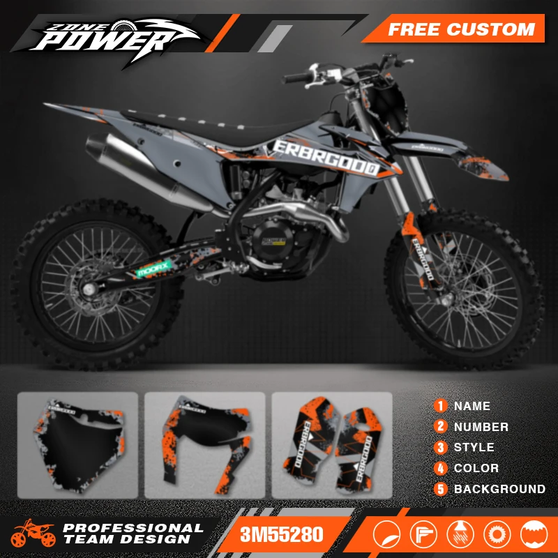 

Powerzone Custom Backgrounds Team Graphics Decals Stickers Kit for KTM EXC XCW 2020 2021 2022 2023 SX SXF 2019 2020 2021 2022