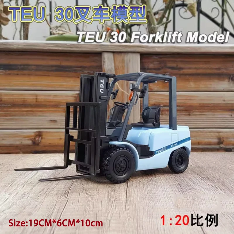 

1:20 Scale 30 Forklift New Energy Forklift Stacker Simulation Engineering Machinery Alloy Model Collection Ornaments Display