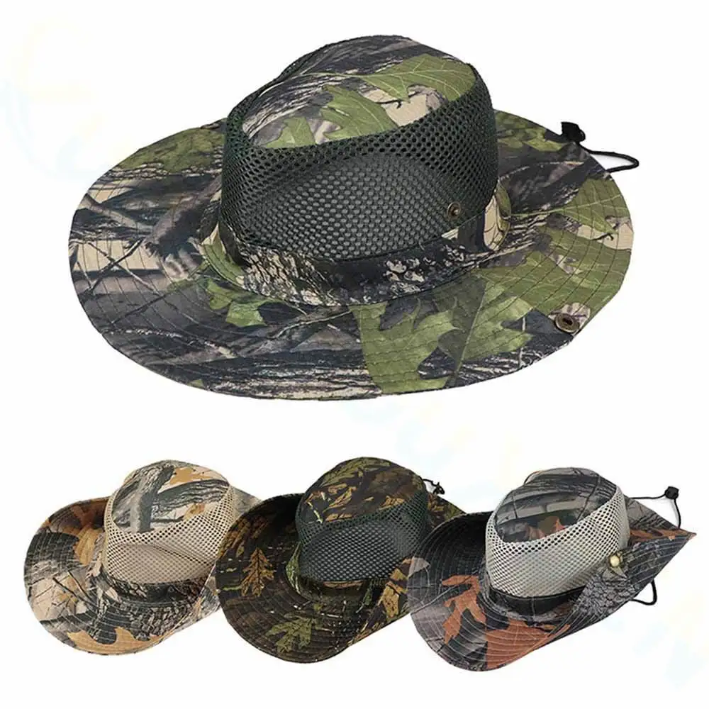 Camouflage Bucket Hat Summer Men Military Tactical Hats Outdoor Hunting Hiking Fishing Camping Fisherman Cap Jungle Invisible