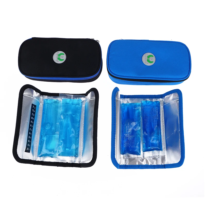 Portable Waterproof Insulin Cooling Bag With 2 Ice Packs Medical Pouch Cooler Pill Protector Thermal Insulated Organizer Case