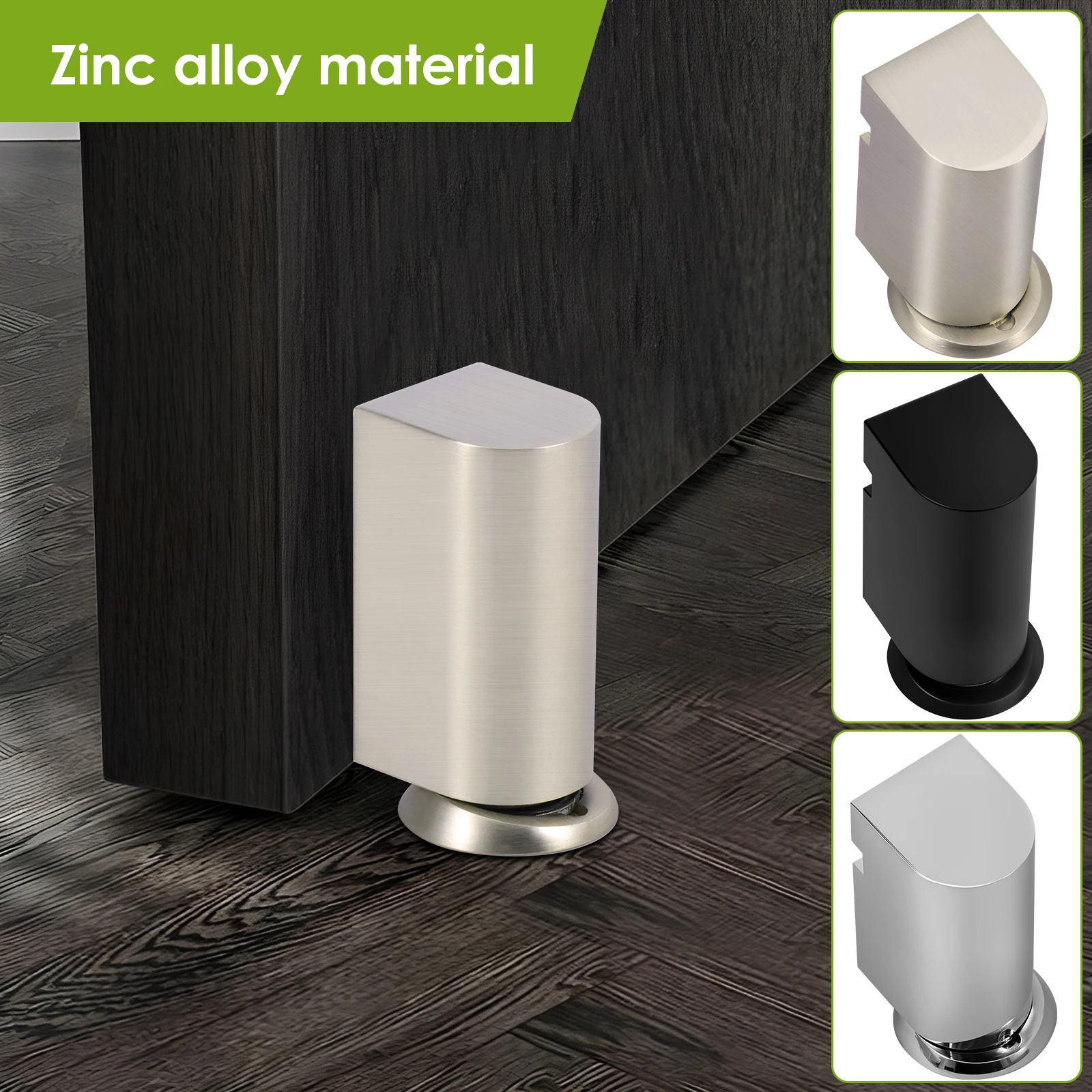 

Магнитные дверные стопоры, напольные дверные стопоры из цинкового сплава для нижней части дверей, клейкой или просверленной для комнат, офисов, ванных комнат