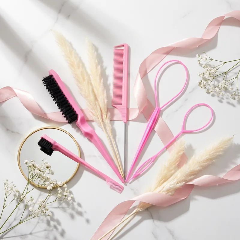 

Salon Grade Hair Tool Set 8 Brushes Combs for Voluminous Braids and Waves