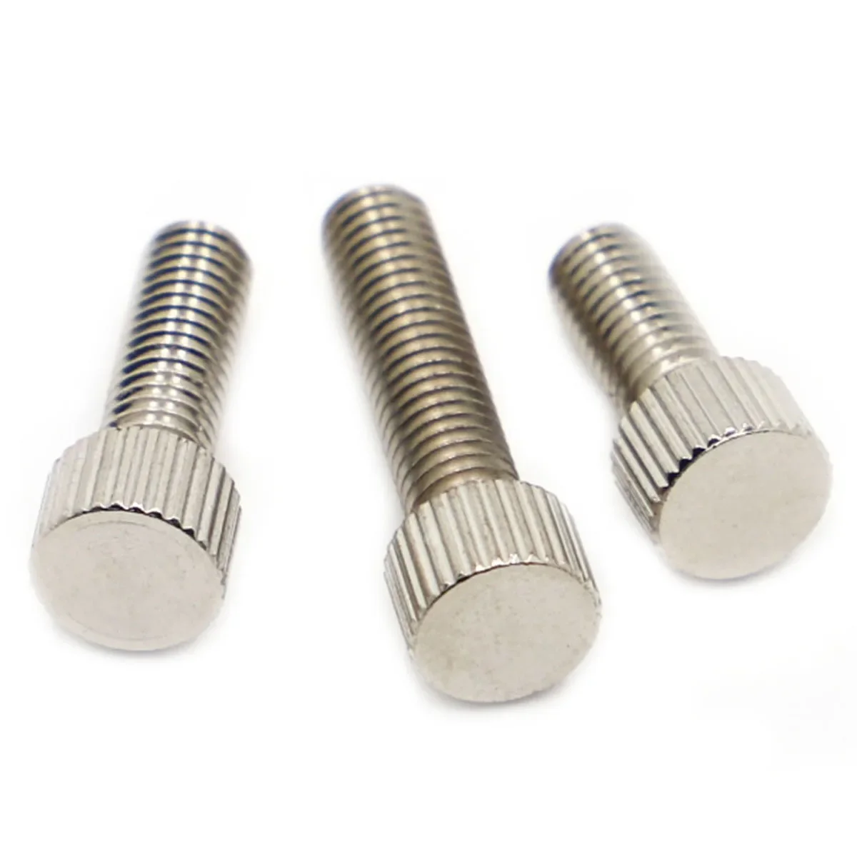 5pcs M3 M4 M5 M6 Nickel Plated Steel Thumb Screws Plain Type Metric Knurled Head Manual Adjustment Screws