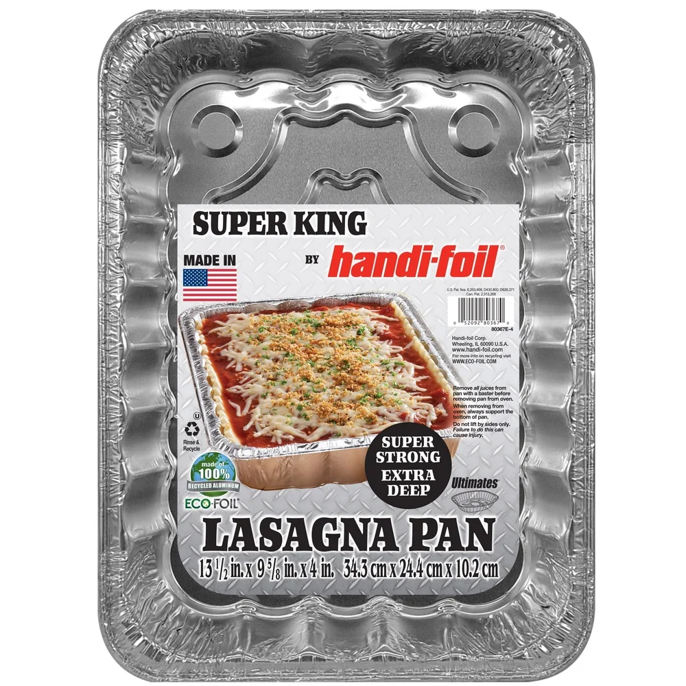 الألومنيوم العملاق Lasagna عموم المتاح صينية خبز ذات حواف عميقة Lasagna المعكرونة طاجن الخضروات الأطراف تنظيف صديقة للبيئة