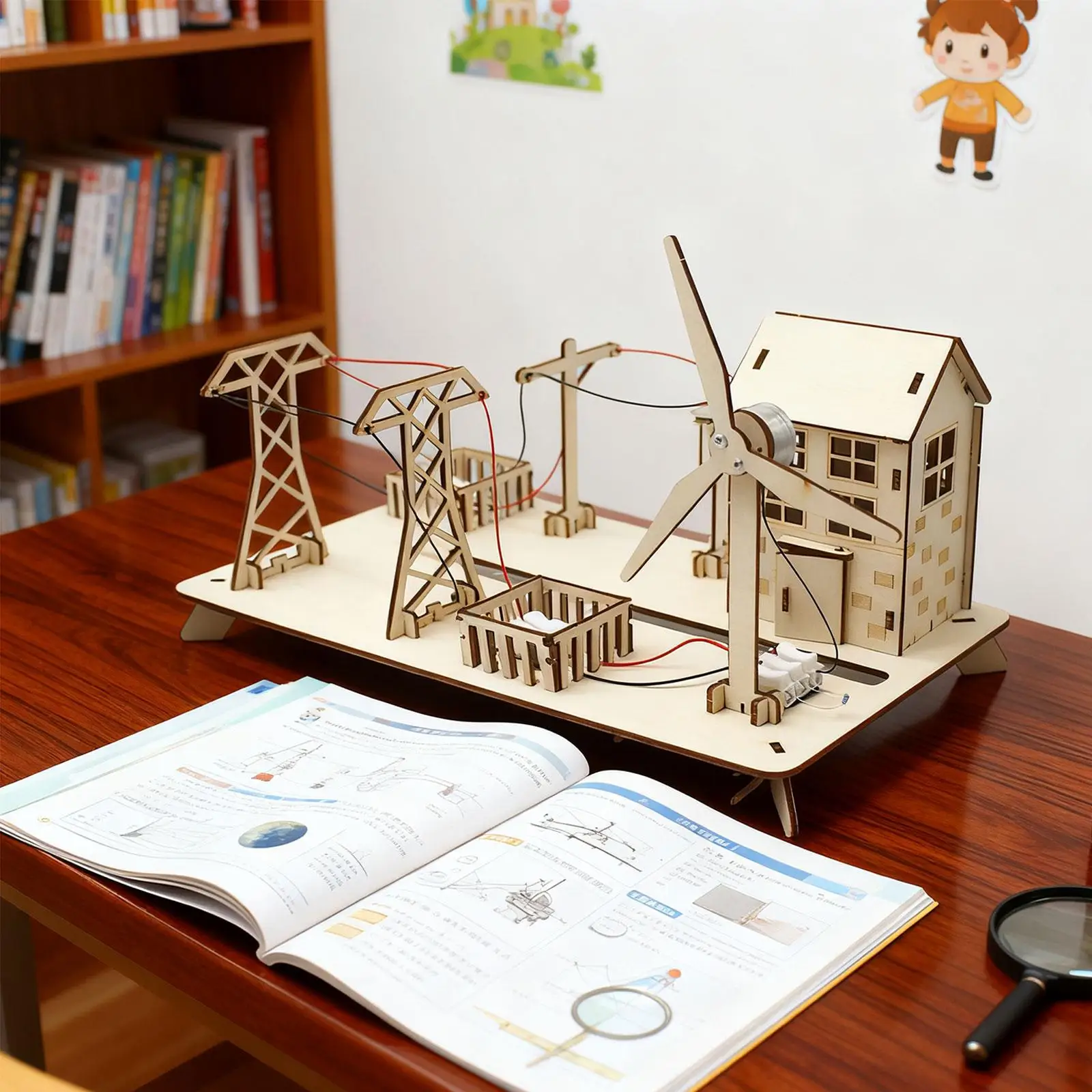 مجموعة العلوم للأطفال، مجموعة التجارب العلمية DIY، نموذج توربينات الرياح، للأطفال