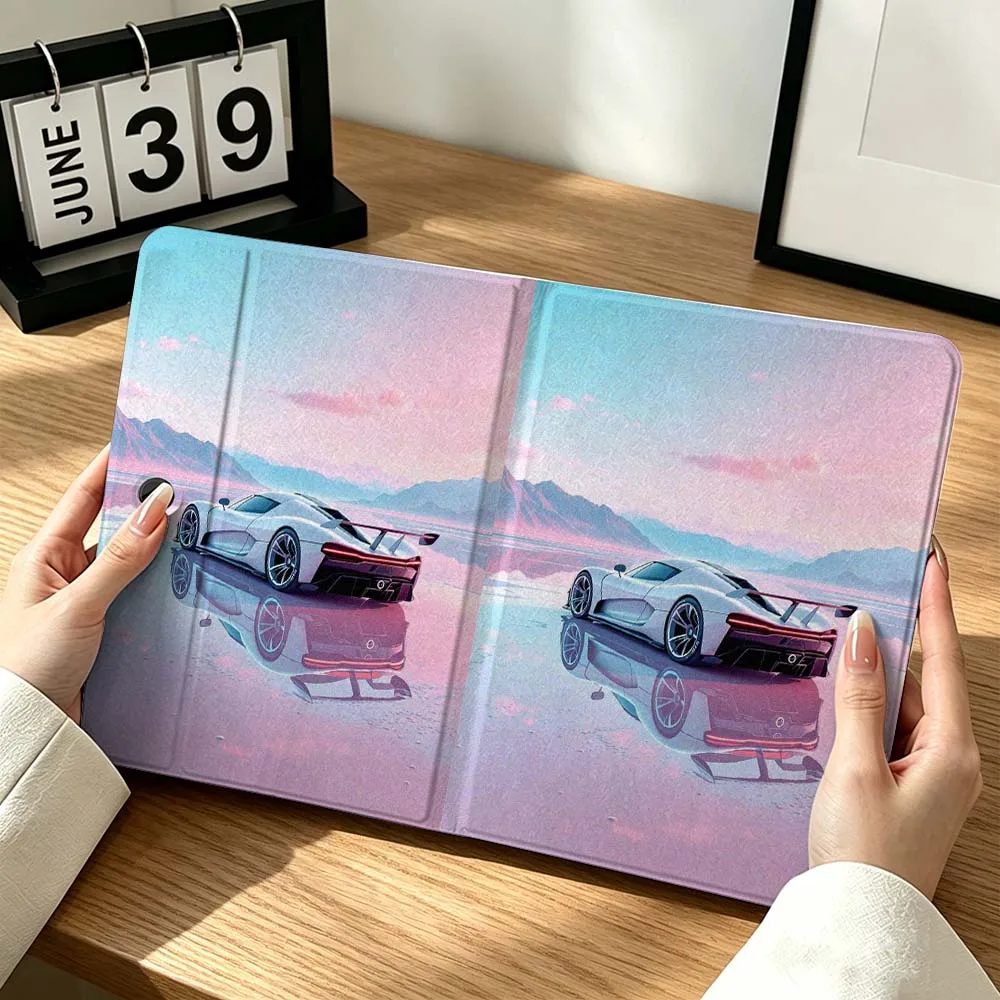 Sports Car Headlight Glow For OPPO VIVO IQOO OnePlus Realme Infinix Pad Pro 13 12.1 11.61 11.4 11 inch Tablet Case Gift