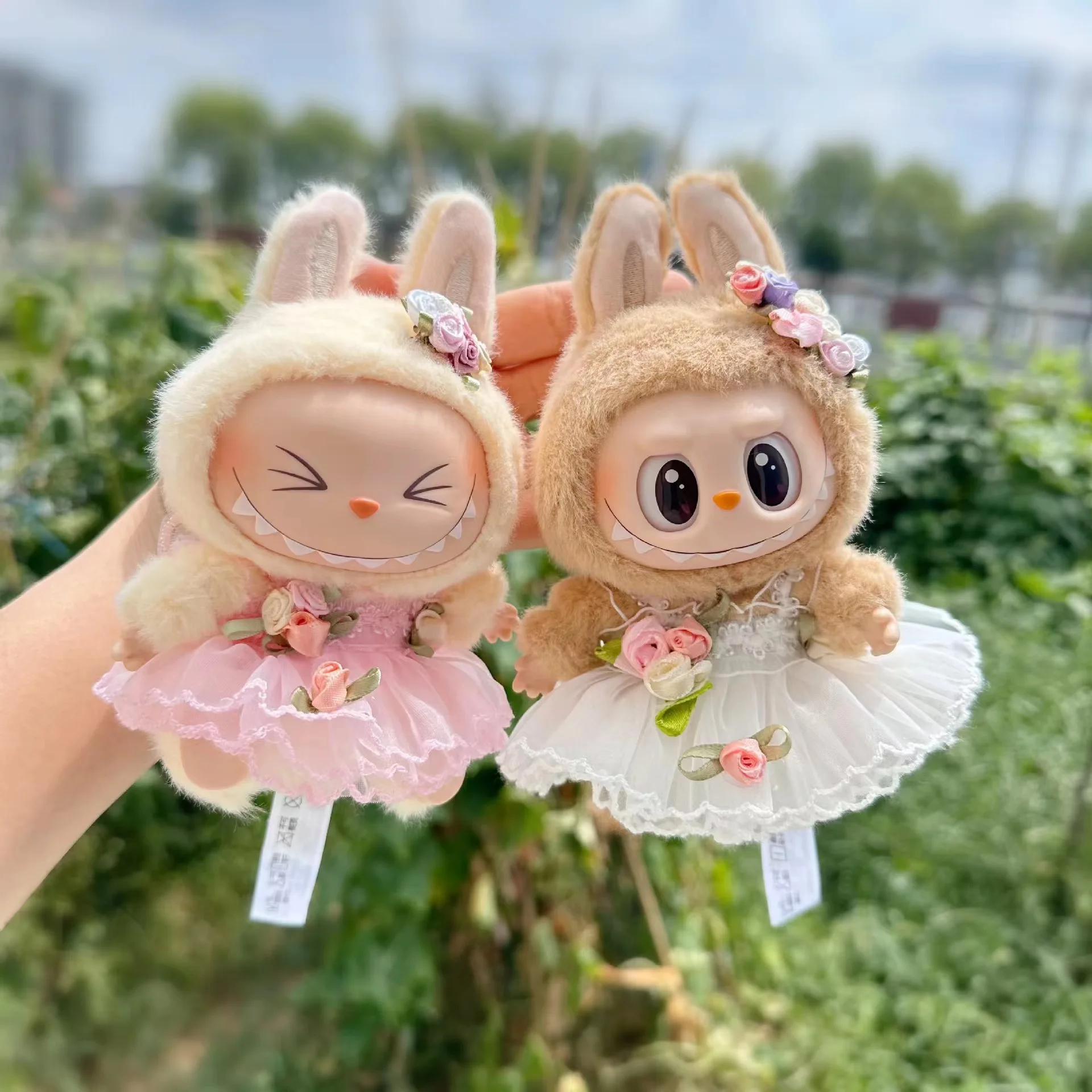 

17cm Labubu I II Idol Dolls Sitting Party Cute Plush Doll'S Clothes Clothing Korea Kpop Exo Wedding Princess Dress