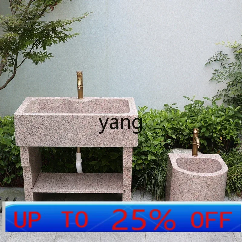 

LTT outdoor laundry pool table with rubbing board integrated stone courtyard pool basin