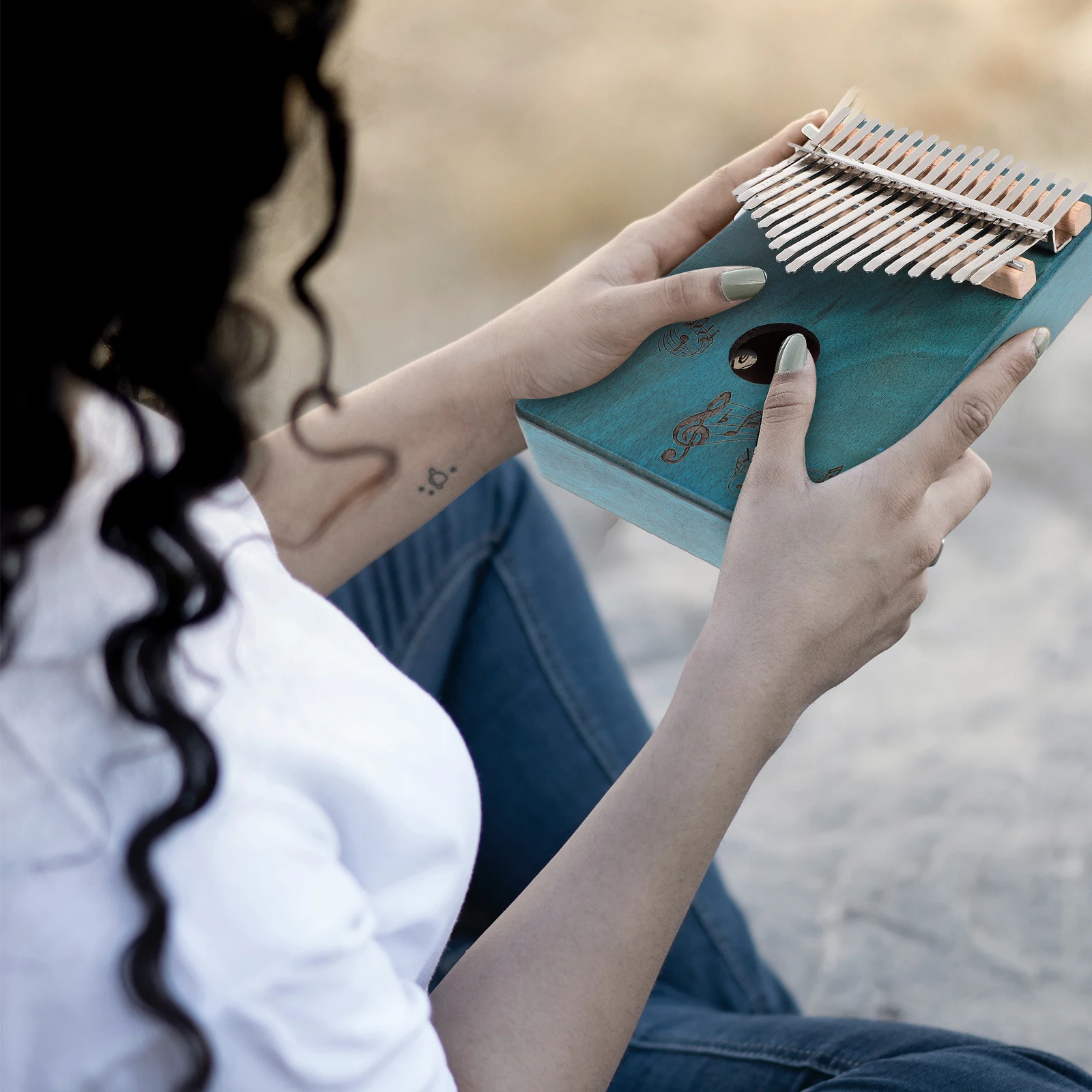 

17 Tone Kalimba Thumb Piano Musical Instrument Portable Mini Beginner Small Ergonomic Design Material Clear Sound