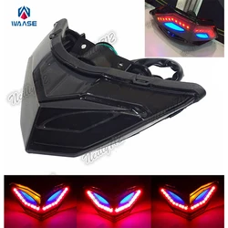waase Rear Taillight Tail Brake Turn Signals Integrated Led Light Blue Eyes For 2013 2014 2015-2017 Kawasaki Ninja 250 300 EX300
