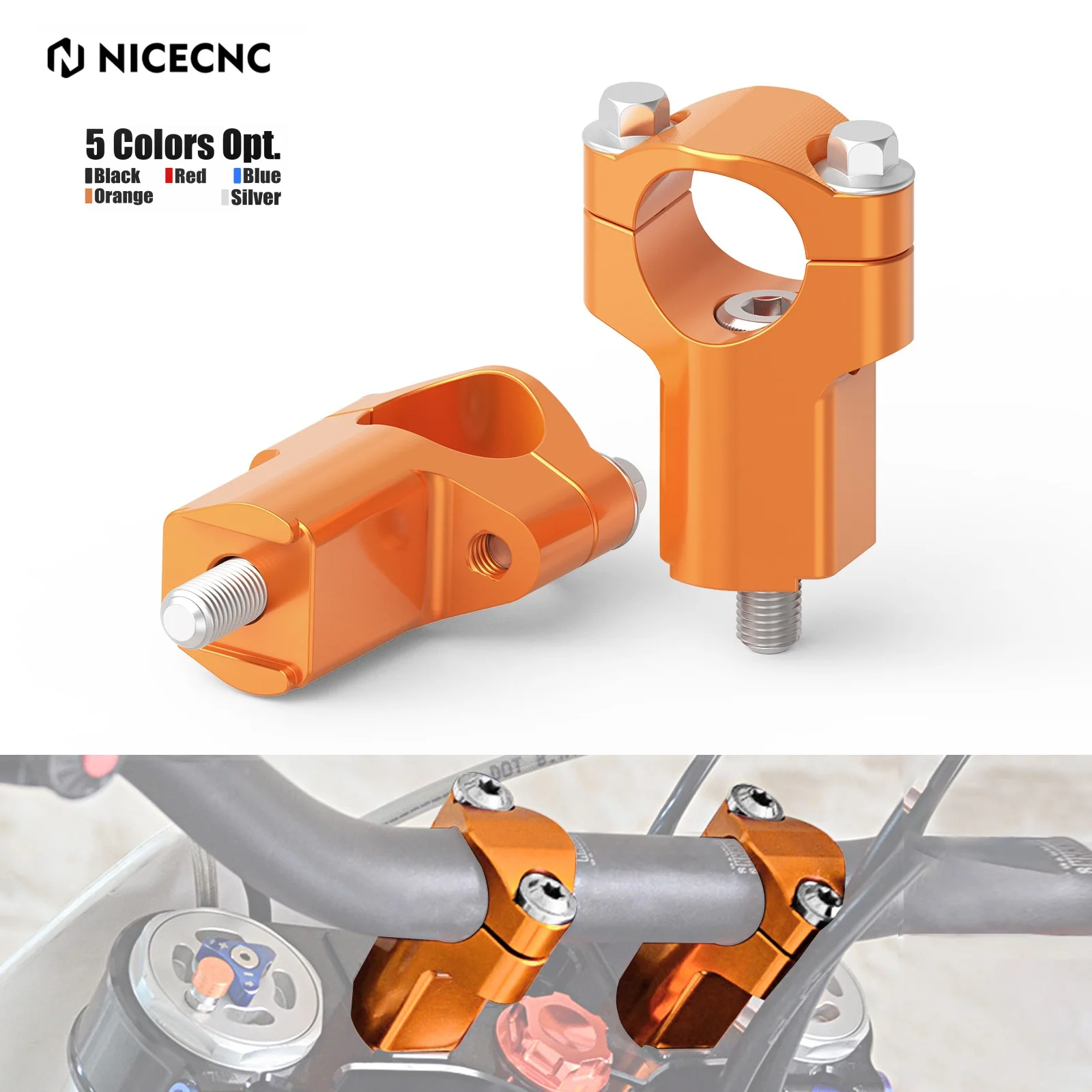 Handlebar Riser Clamp Support Kit For 2023 KTM EXC 300 XC-W 250 450 EXC-F 790 890 Adventure R 1290 Super Adventure R S 2021-2023