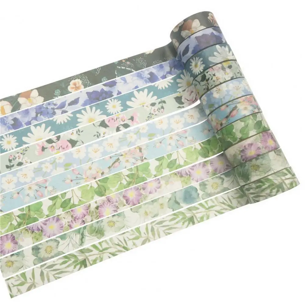 Cinta Washi con estampado Floral para álbum de recortes, 20 rollos, Bloc de recortes de primavera, diarios, planificadores, Diy