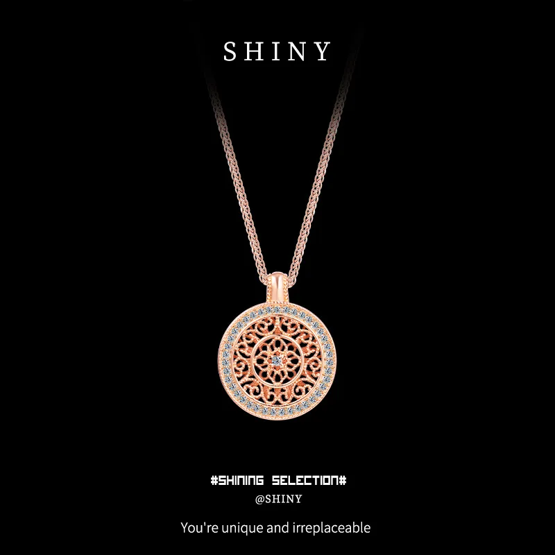 

Coranda S925 Silver Full Body Eight Treasure Compass 5A Zircon Pendant Circular Lotus Necklace Jewelry Wholesale for Collarbone