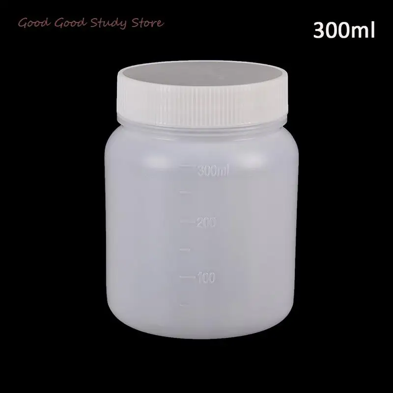 1 Pcs 300ml Reagent Sample Bottle Clear Plastic Cylinder Shaped Chemical Storage Reagent Sample Bottle