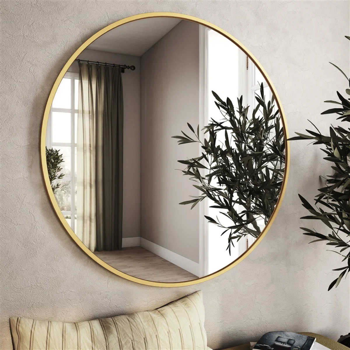 Modern Wall Mirror Made of Solid Wood Frame with 5mm Thickness for Your Home. Bedroom and Living Room & Apartment Use