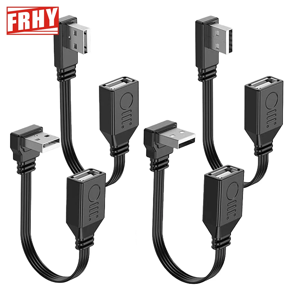 15CM 90° Angled USB 2.0 Extension Cable 4-Directional Up Down Left Right Male-to-Female Adapter for Tight Spaces Device