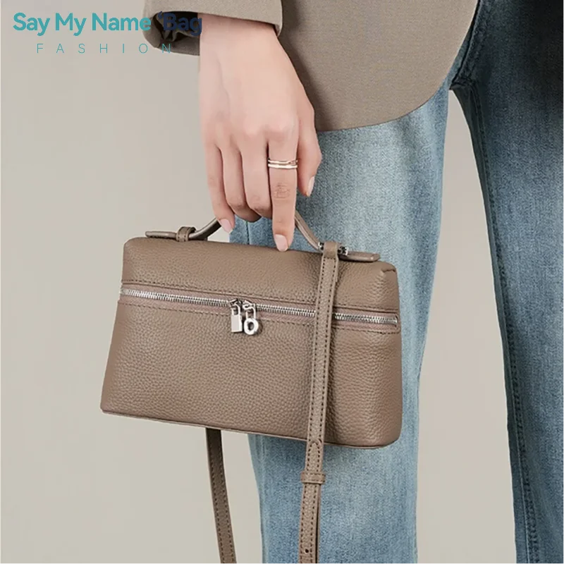 

Mini Fashion PU Leather Lunch Box Handbag Women's Crossbody Bag Handheld Box Style Neutral Minimalist Medium Hardness Zipper ﻿