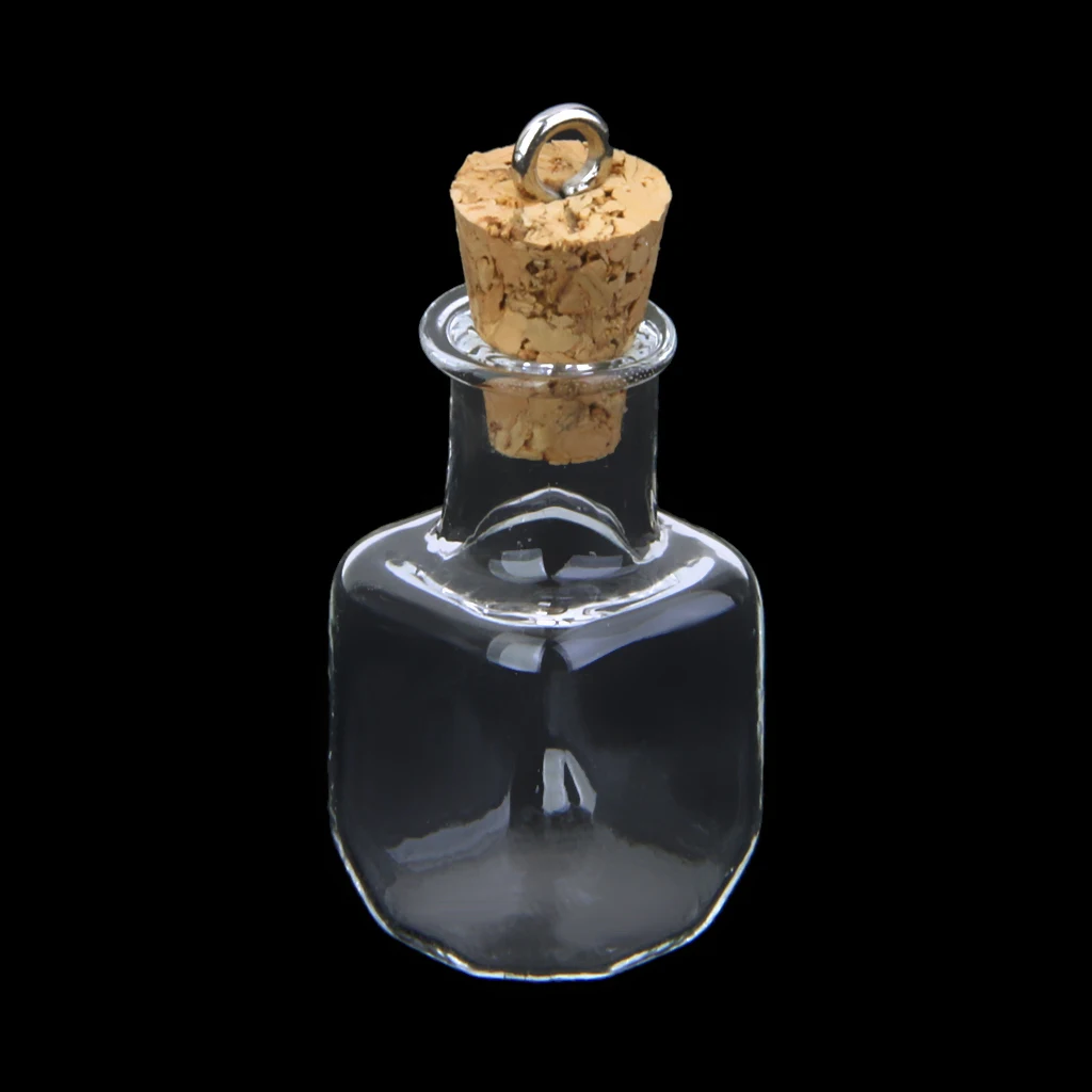 Glass Wishing Bottles with Cork 10 Pieces for DIY Pendant Necklace Jewelry Making Craft Clear Miniature Charm Vial