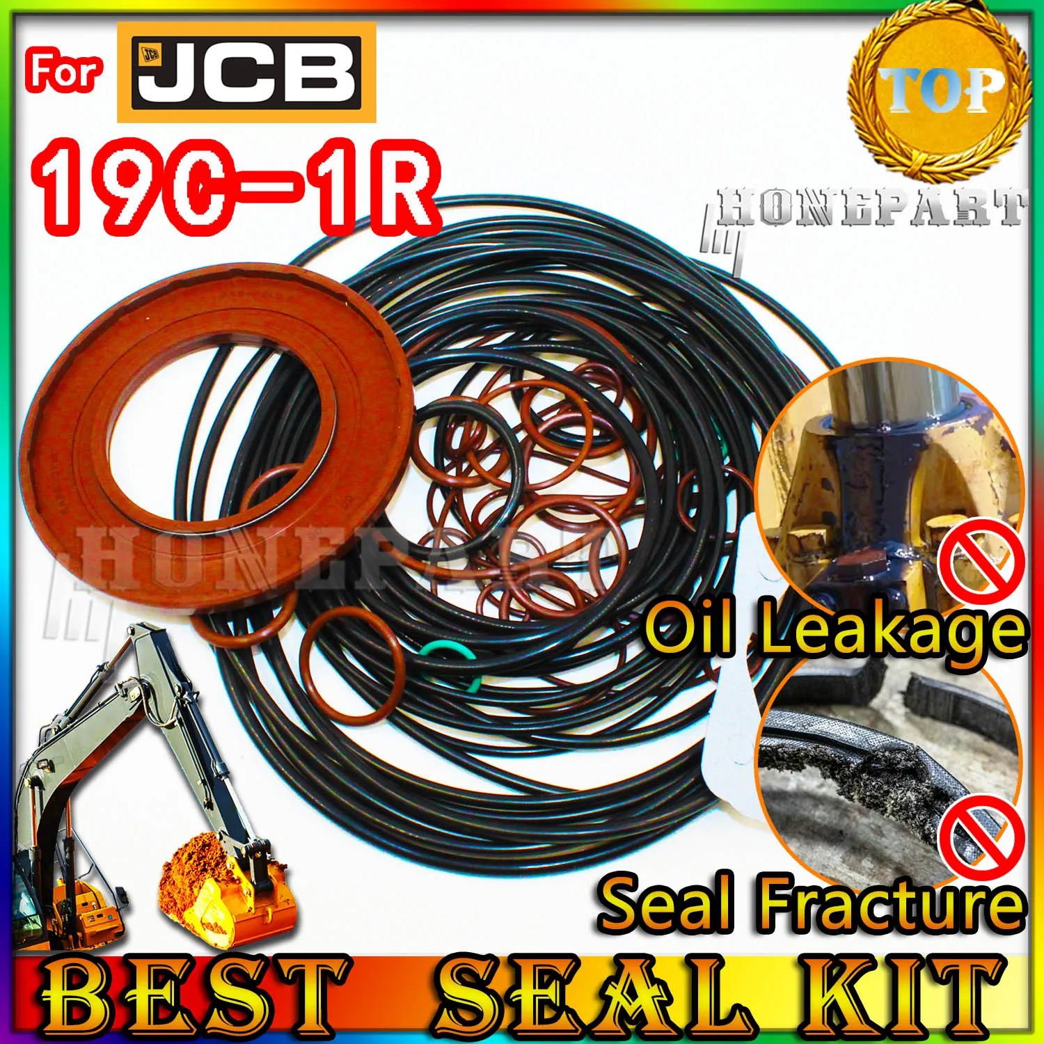 For JCB 19C-1R Oil Seal Repair Kit Boom Arm Bucket Excavator Hydraulic Cylinder 19C 1R Center Joint Gasket Nitrile NBR Nok Skf