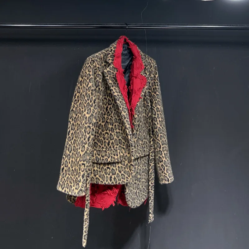WVGA Autumn winter New Men Tide Printed Turn-Down Collar Blazer Niche Chic Casual Non-Korean Version Fake 2 Pieces Jacket W18799