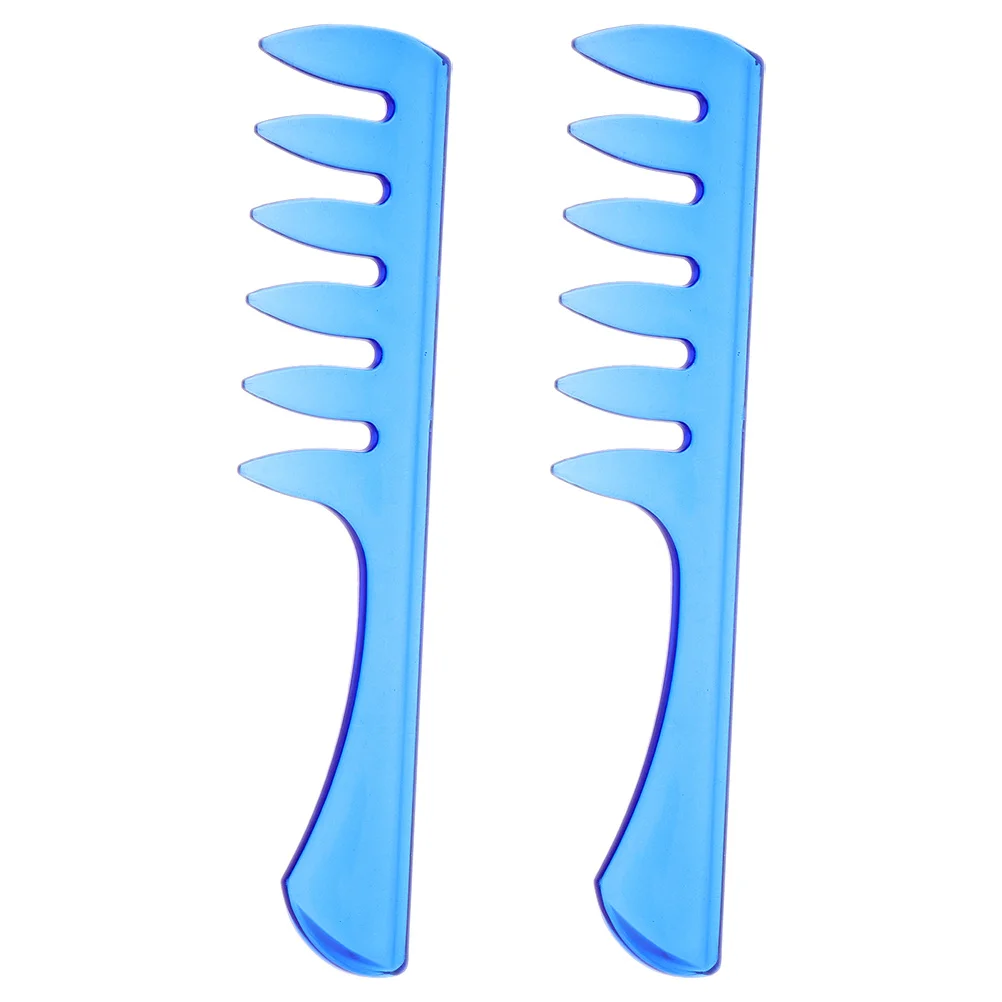 

2Pcs Retro Wide Tooth Barber Comb for Men Hairdressing Salon Thick Curly Hair Detangler Plastic Hair Styling Tool