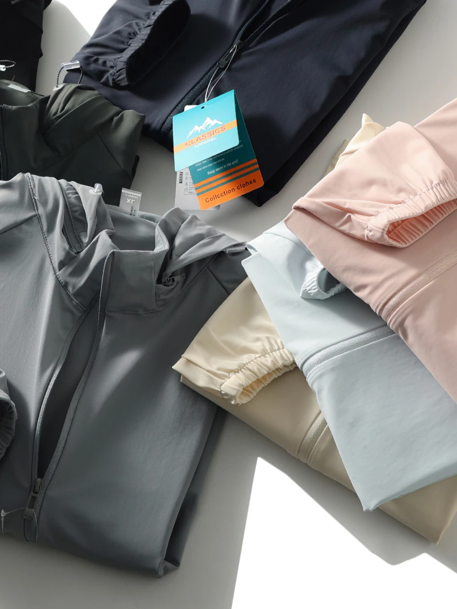 

Ice Silk High Elastici Thin Summer Jaet Removable Cap ex Couples Sle Skin Sun Protection Clothing Stand Fit Long...