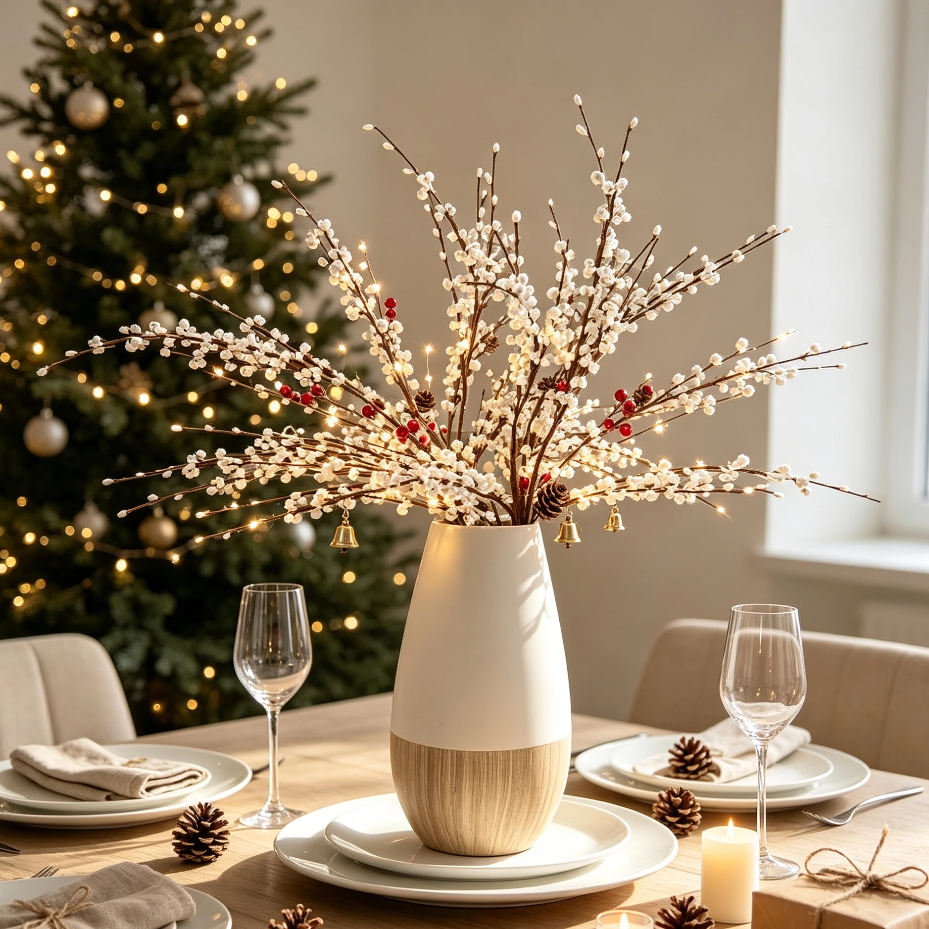 4/8pcs Artificial Flower Jasmine Wedding Bridal Bouquets Christmas Tree Home Vases Gardens Courtyard Outdoor DIY Gifts Box Decor