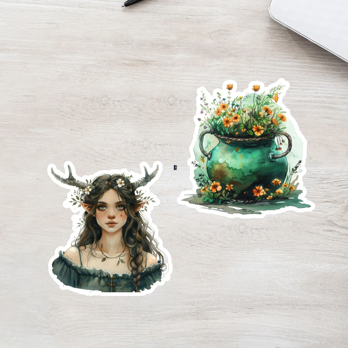 18pcs Cute Self-made Forest elk witch elf skeleton Stickers Scrapbooking decorative DIY Craft Photo Albums  journaling