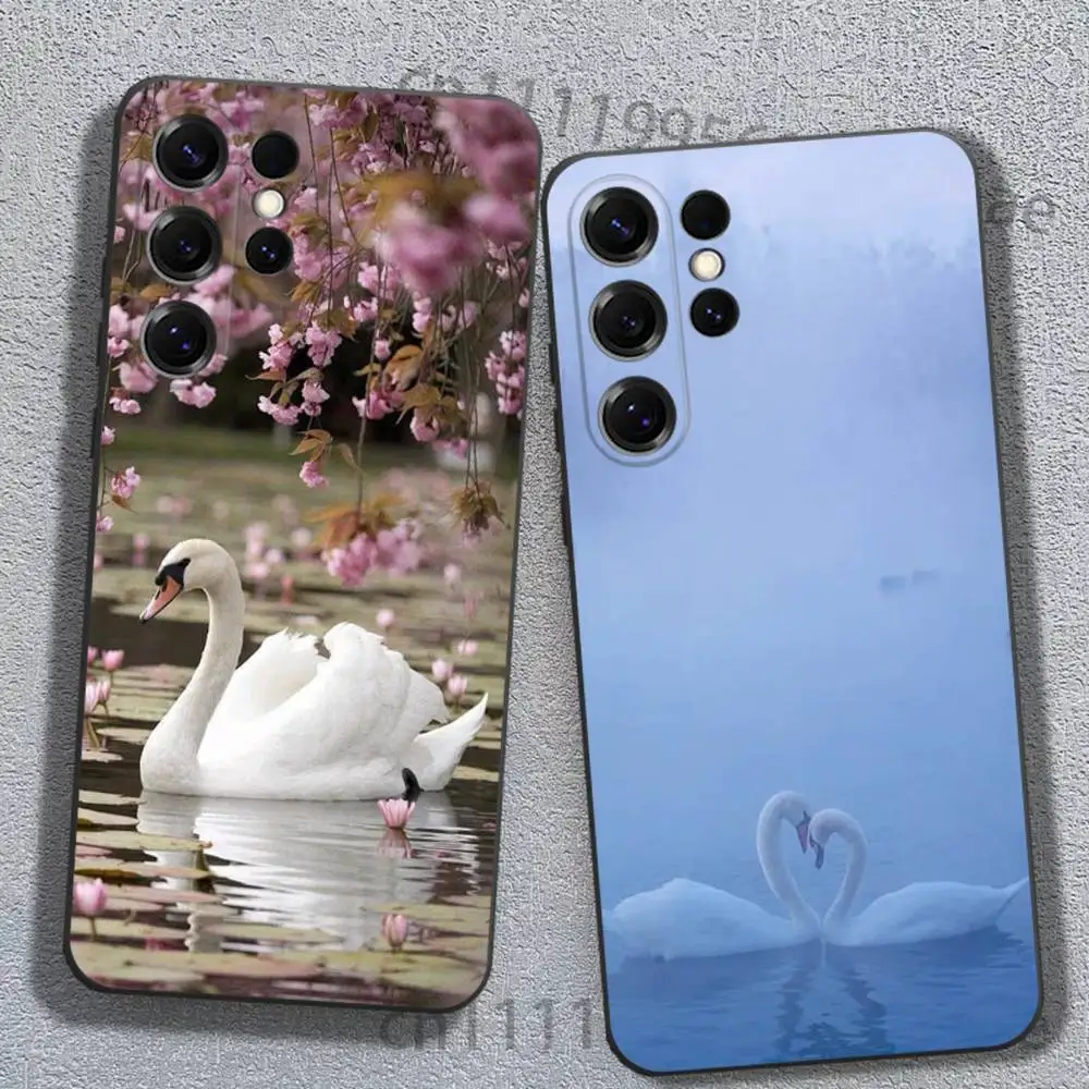 Swan Phone Case For Samsung S22,S24,S20,S25,S23,S30,S21,Ultra,Plus,Cover Original Custom TPU Protector Case