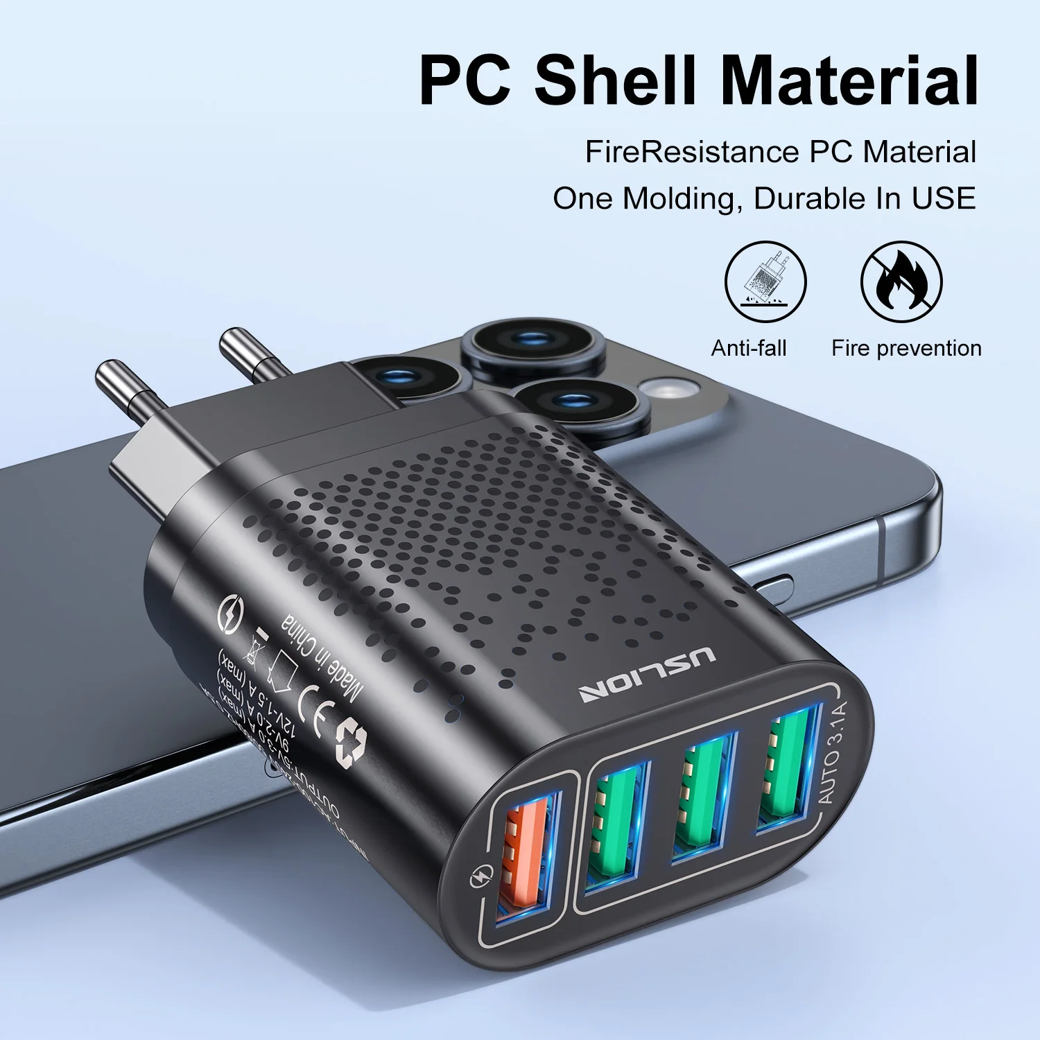 USLION 3A USB Charger Quick Charge 3.0 For Huawei iphone Xiaomi USB Fast Wall Charger Mobile Phone Charger Adapter Fast Charging - náhled 6