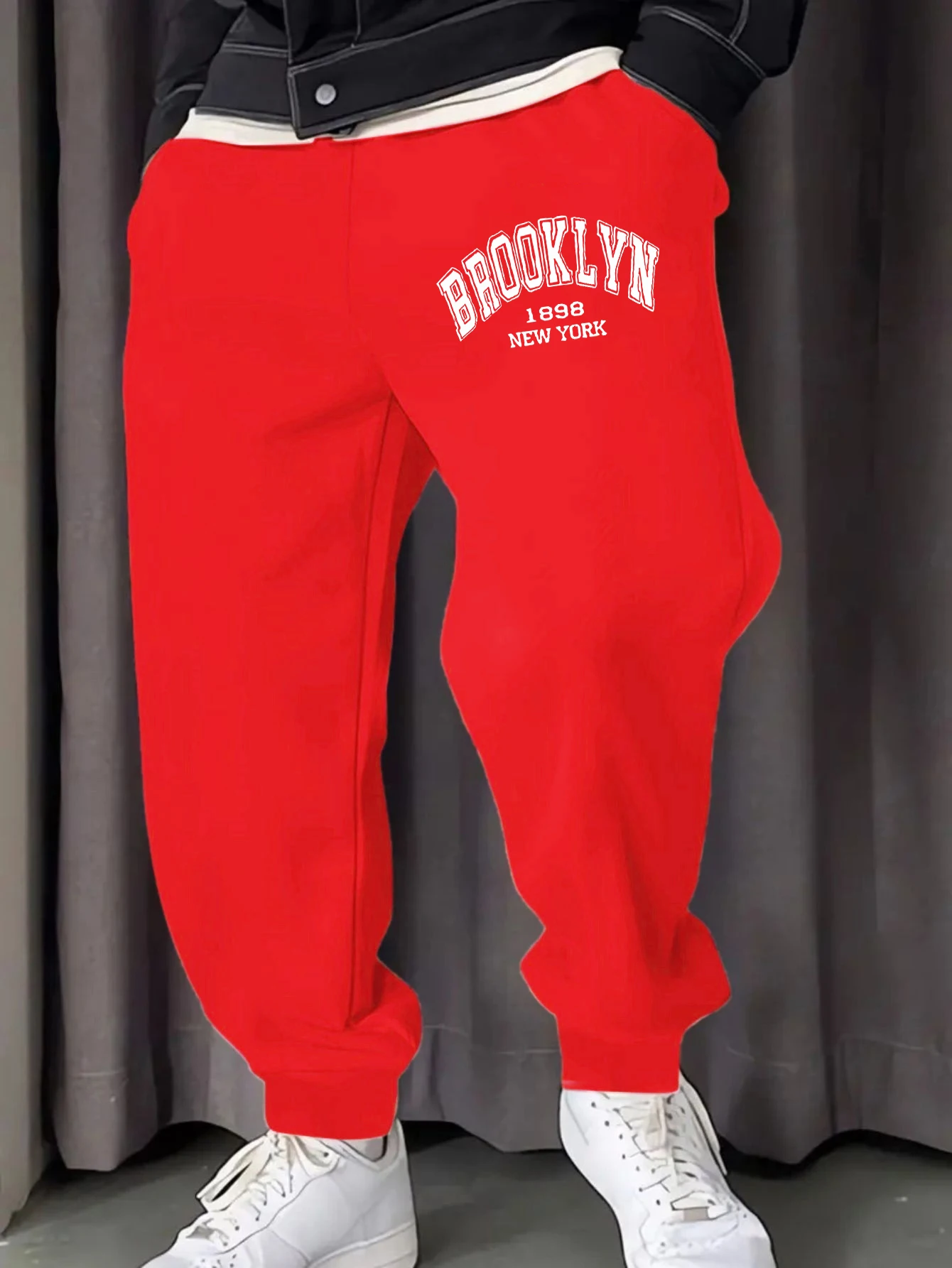 

Brooklyn New York City Usa 1898 Printed Men Sweatpants Hip Hop Trousers Drawstring Autumn Long Pants Fleece Jogging Pant