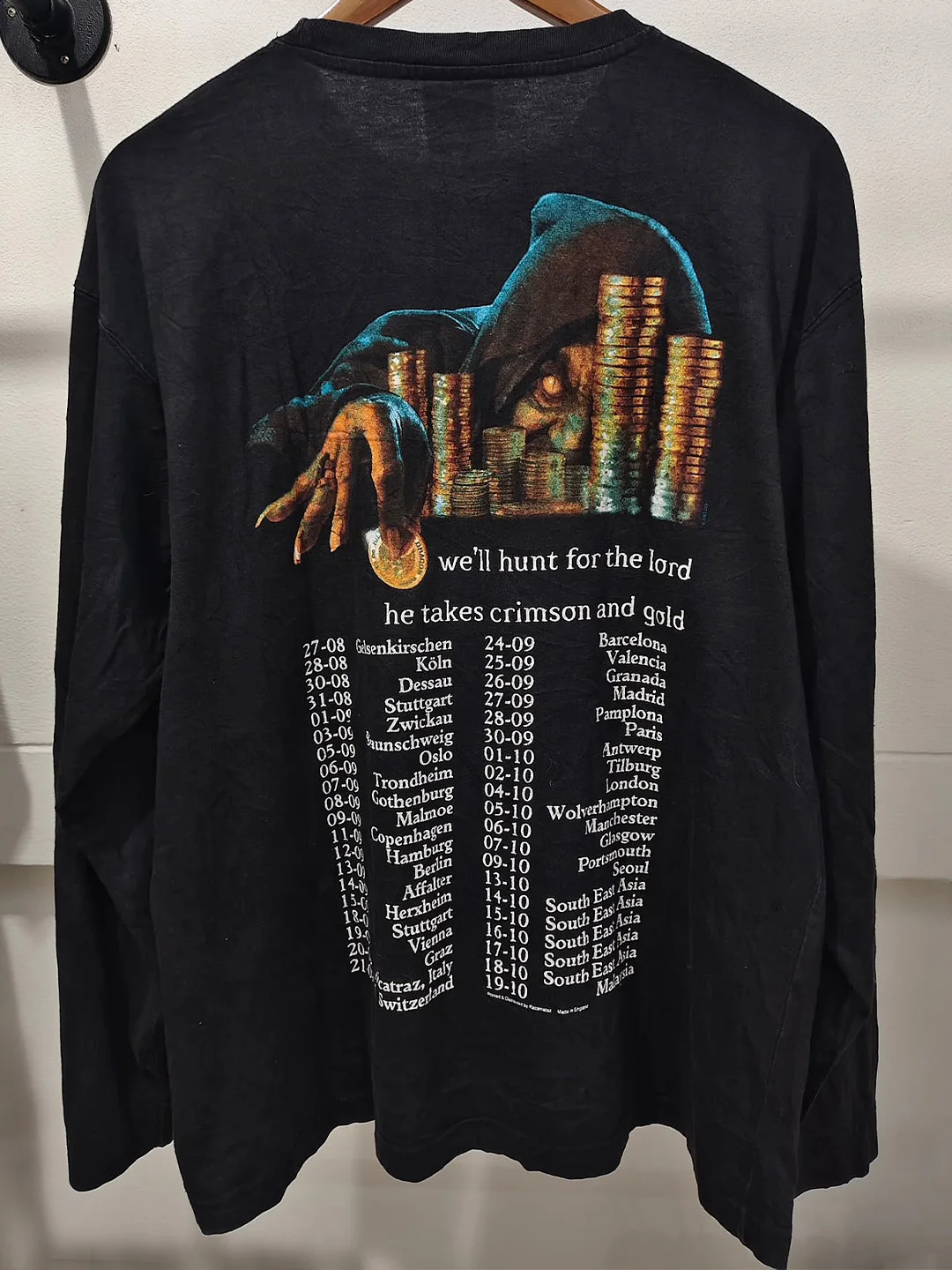 Dio Band American Retro Long Sleeve T-Shirt Rapcore High Street Rock Loose Shoulder Men Women Cotton Casual Breathable Print Tee