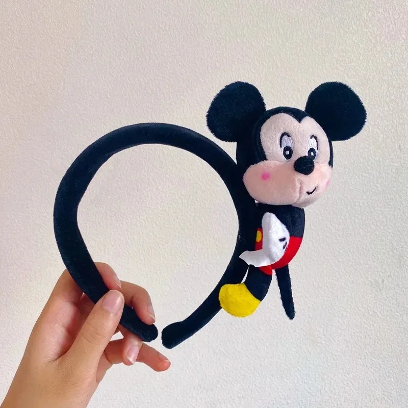 Disney Stitch Minnie Mouse Hairband Anime Cartoon Cute Donald Duck Plush Child Hair Accessories Girl Party Gift Cute Decoration