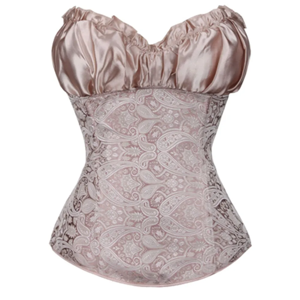 Sexy Women Corsets Top Gothic Jacquard Strapless Vest drawstring Corsets Vintage Corsets Holiday Party Club Dance Corset