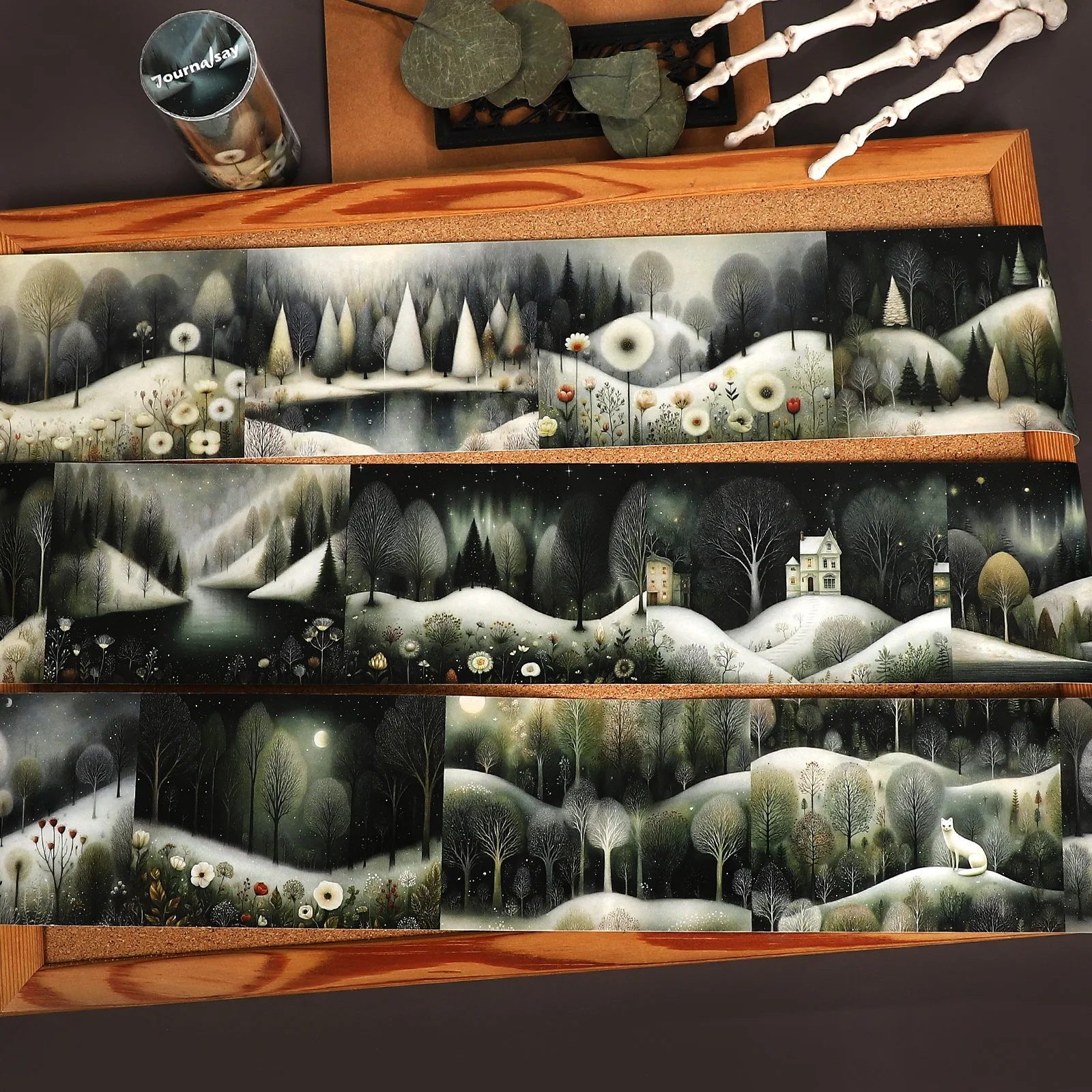 80mm*215cm Vintage Snowy Forest Landscape Washi Tape Creative DIY Journal Material Collage Scrapbooking Stationery