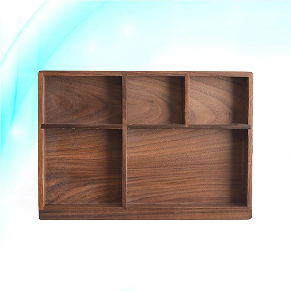 Black Walnut Western-style Drawer Type Cutlery Storage Box Desktop Solid Wood Storage Tray Tableware Organizer - 24x168x25cm