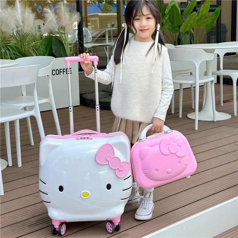 Olá kittys sanrios trole caso novo gir lembranças caso cosmético carry-on mala anime figura kawaii dos desenhos animados presente de aniversário