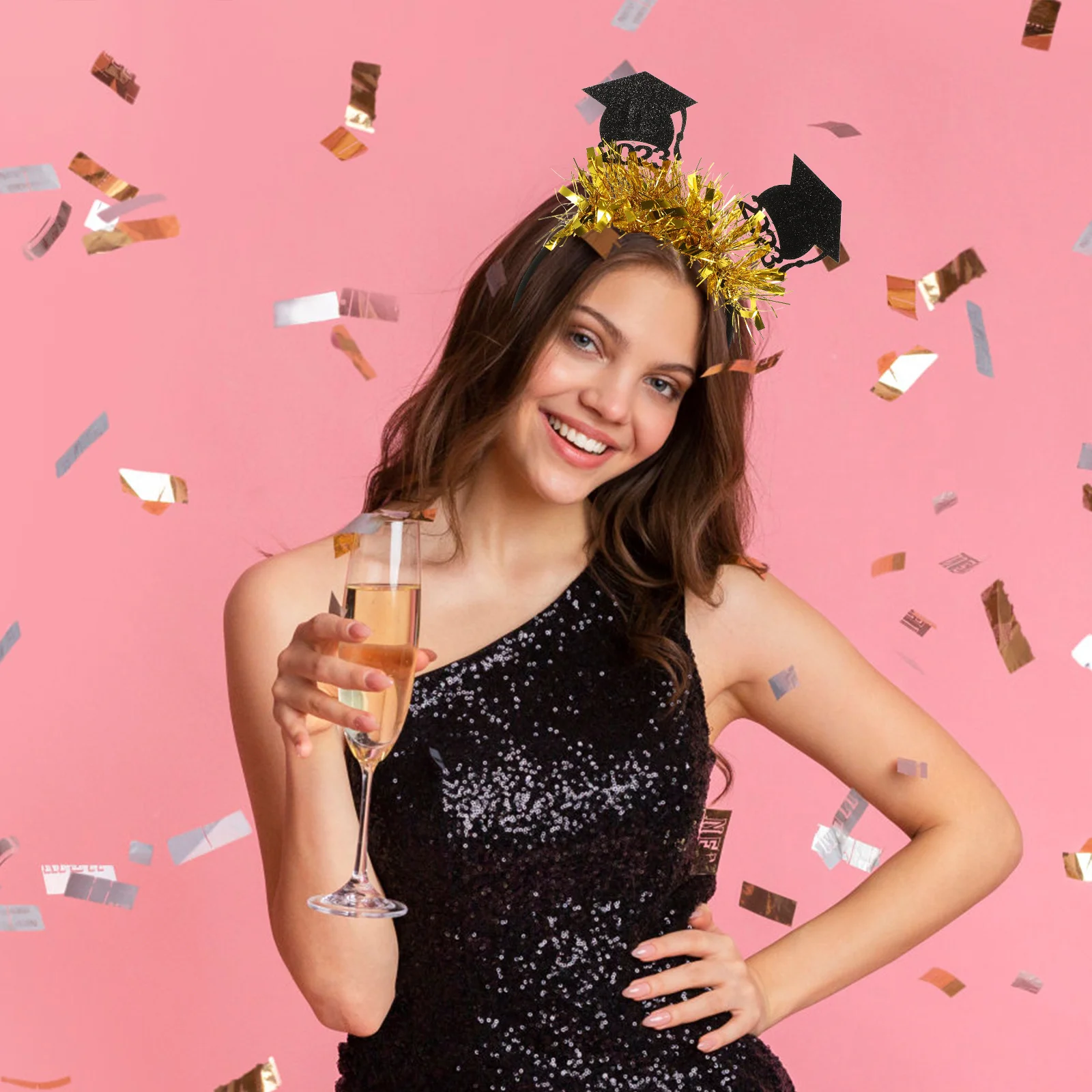 

2Pcs Doctor Cap Graduation Headwear Graduation Party Supplies Photo Props Lightweight Comfortable Grad Hairband Decorative