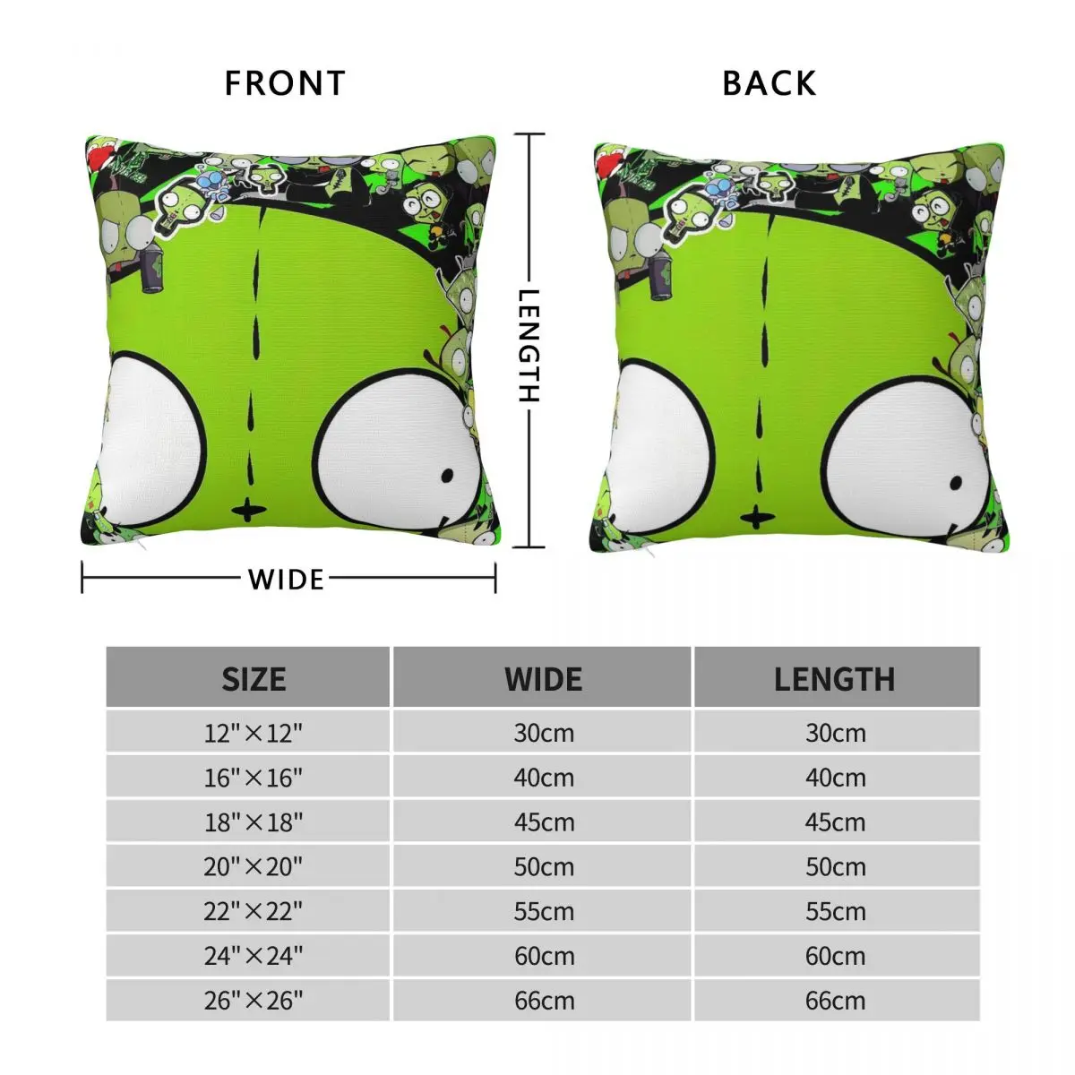 Invaders Zims Friends Squirrel & Gir Pillow Cover Square Pillow Case Cushion Cover Custom Pillowcases For Sofa Home Decoration