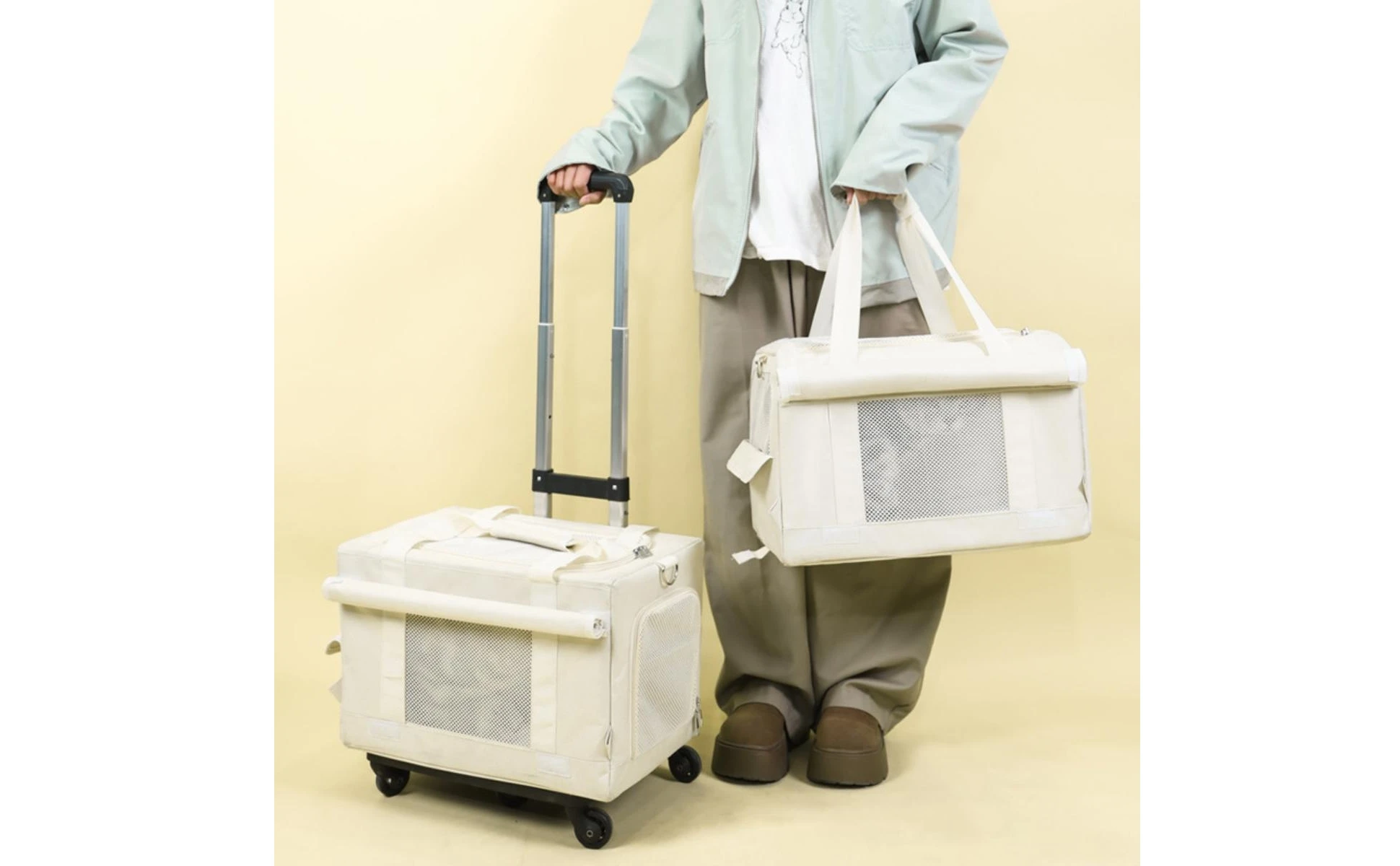 Pet Carrier with Telescopic Handle Foldable Pet Carrier Trolley Travel Bag Portable Long-Lasting for Cats, Outings Pet Carrier with Telescopic Handle Foldable Pet Carrier Trolley Travel Bag Portable Long-Lasting for Cats, Outings